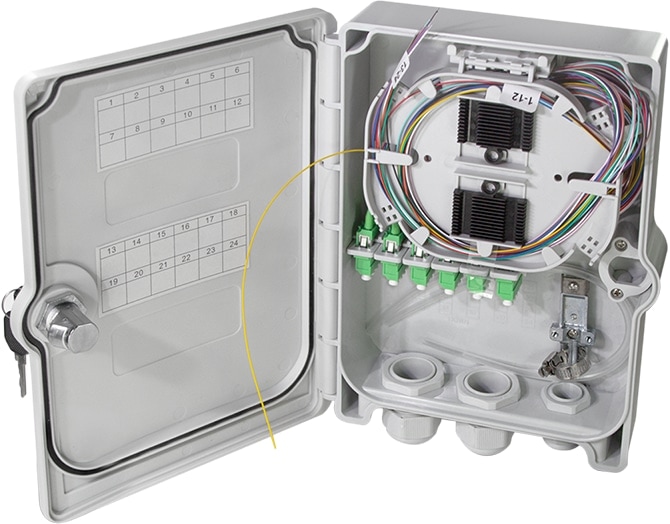 LOGILINK FTTH/FTTB-Anschlussgehäuse FB124LC,24x LC/APC, voll bestückt von Logilink