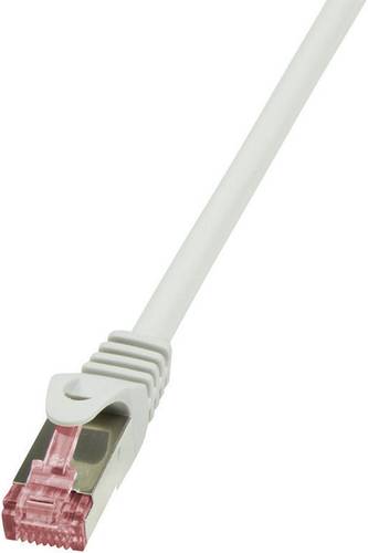 LogiLink CQ2012S RJ45 Netzwerkkabel, Patchkabel CAT 6 S/FTP 0.25m Grau Flammwidrig, mit Rastnasensch von Logilink