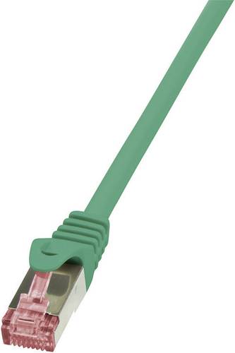 LogiLink CQ2095S RJ45 Netzwerkkabel, Patchkabel CAT 6 S/FTP 10.00m Grün Flammwidrig, mit Rastnasens von Logilink