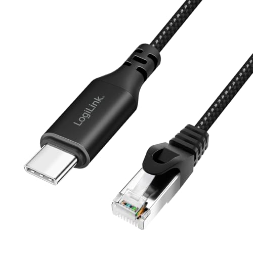 LogiLink CU0413 - aktives USB 3.2 (Typ-C) zu Netzwerk (RJ45) Anschlusskabel - 1Gbps, 3 m von Logilink