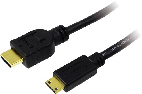LogiLink HDMI Anschlusskabel HDMI-A Stecker, HDMI-Mini-C Stecker 2.00m Schwarz CH0023 HDMI-Kabel von Logilink