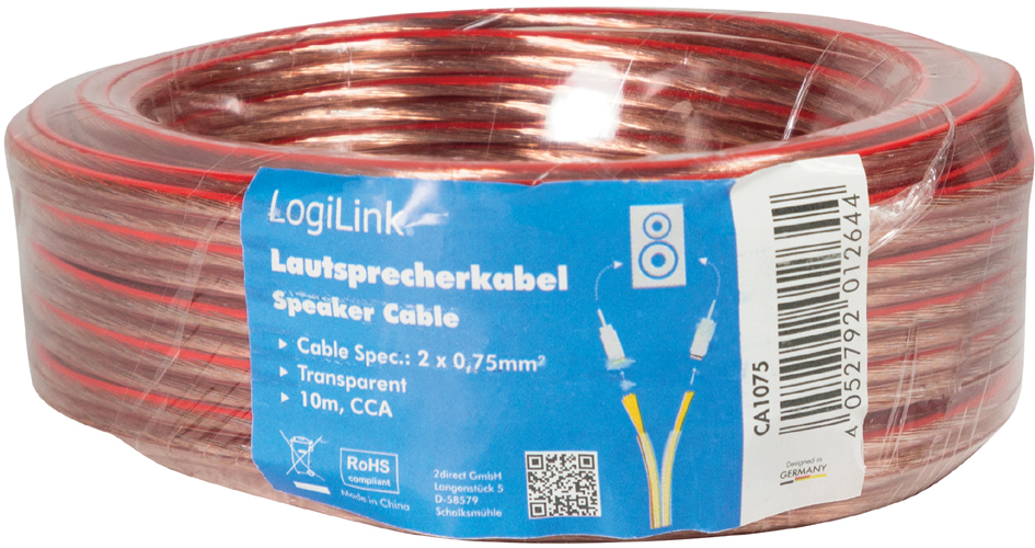 LogiLink Lautsprecherkabel, 2 x 1,50 qmm, 10 m von Logilink