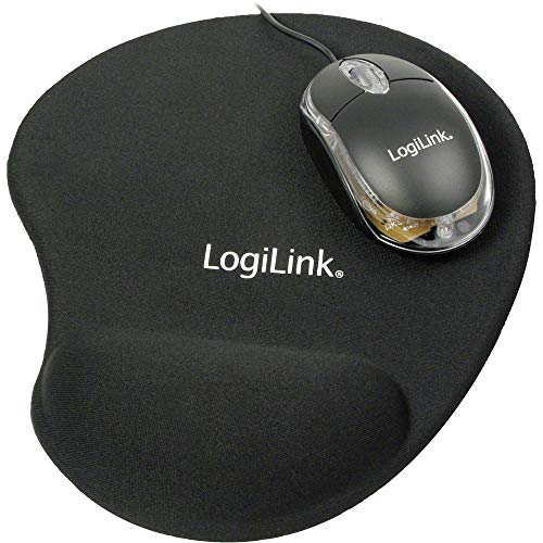 LogiLink ID0039 Optical Notebook Maus, USB, 800dpi, mit LED, & Mauspad mit Gel Wrist Rest, Set von Logilink
