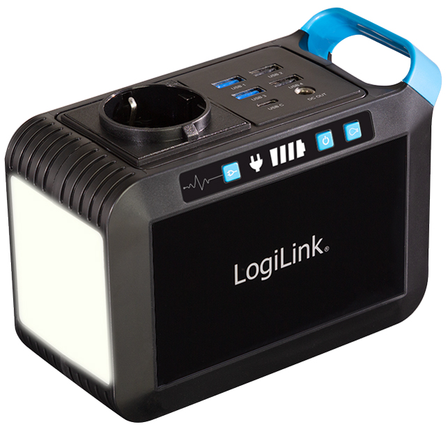 LogiLink Mobiles Ladegerät/Powerstation, 80 Watt, schwarz von Logilink