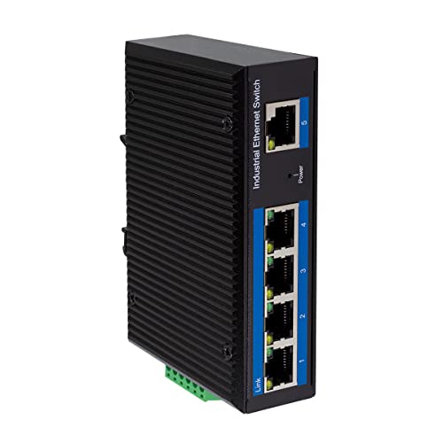 LogiLink NS202P - Industrieller Gigabit Ethernet Switch, 5-Port 10/100/1000 Mbps, mit PoE (Power Over Ethernet) von Logilink