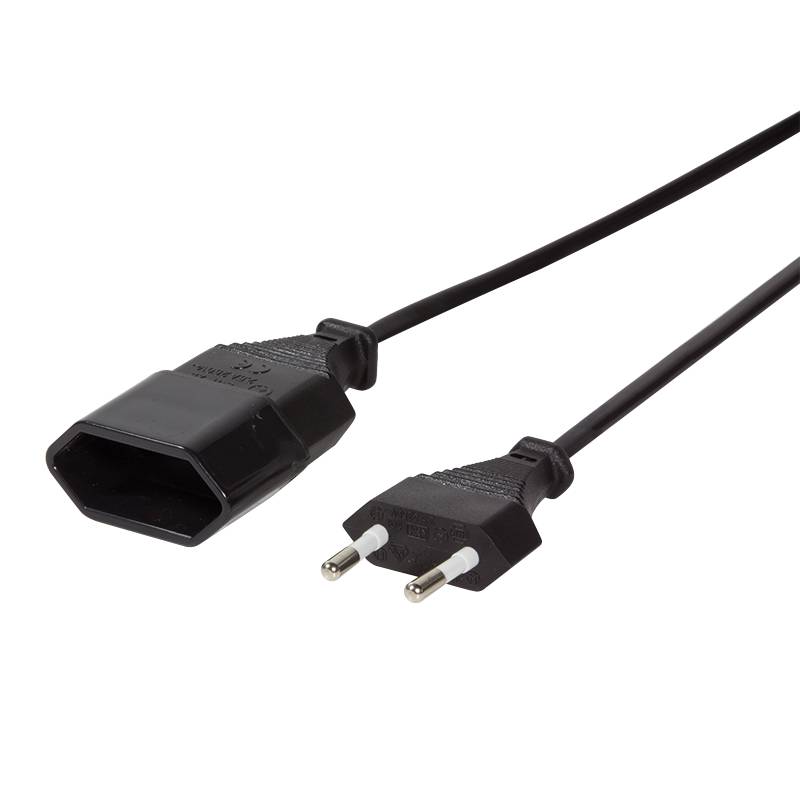 LogiLink Netzkabel Euro CEE 7/16 Stecker zu Dose, 2m schwarz von Logilink