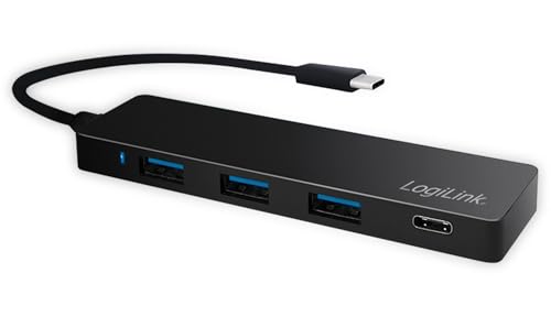 LogiLink UA0311 Slim USB 3.1/3.0 Hub für PC/Laptop Schwarz von Logilink