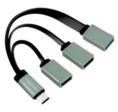 LogiLink UA0315 3 Port USB-C® (USB 3.2 Gen 2) Multiport Hub Schwarz, Grau von Logilink