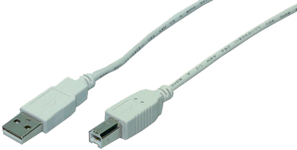 LogiLink USB 2.0 Kabel, USB-A - USB-B Stecker, 3,0 m, grau von Logilink