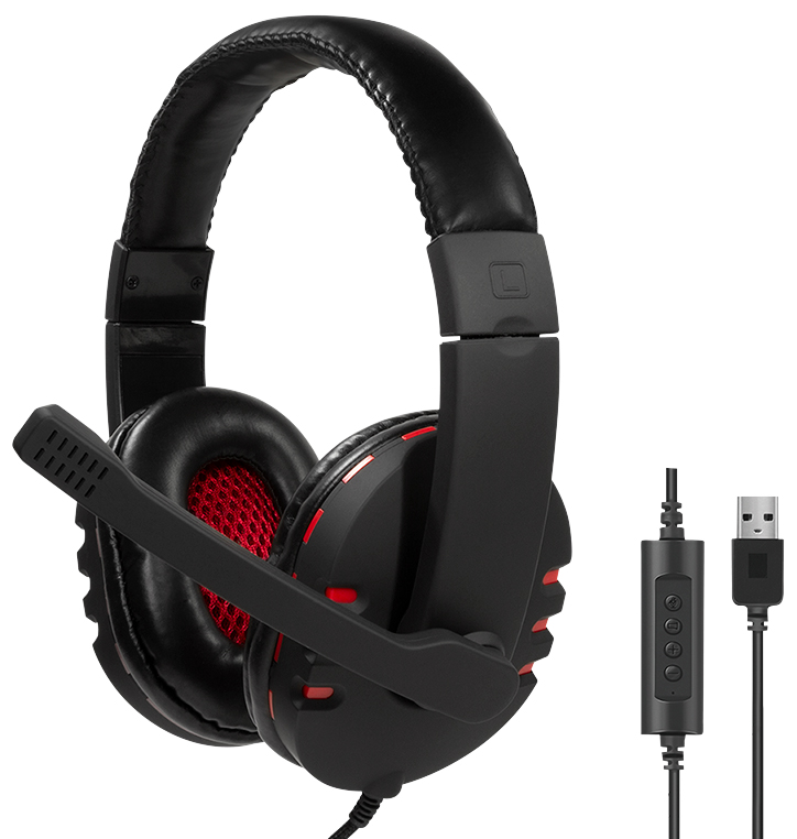 LogiLink USB-Headset High Quality, mit Mikrofon, schwarz/rot von Logilink