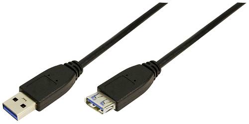 LogiLink USB-Kabel USB 3.2 Gen1 (USB 3.0 / USB 3.1 Gen1) USB-A Stecker, USB-A Buchse 3.00m Schwarz von Logilink