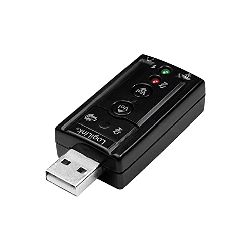 LogiLink USB Soundkarte mit Virtual 7.1 Soundeffekt, Lautsprecher/Mikrofon/Headset/IP Telefon mit dem PC Verbinden von Logilink