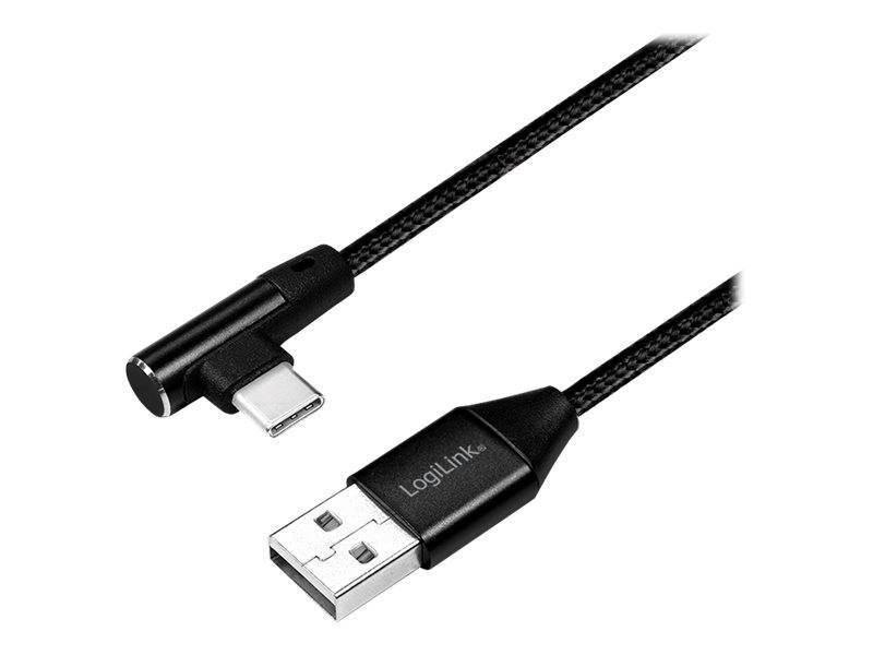 Logilink USB-Stecker USB 2.0 zu USB-C (90° gewinkelt) 1,0m von Logilink