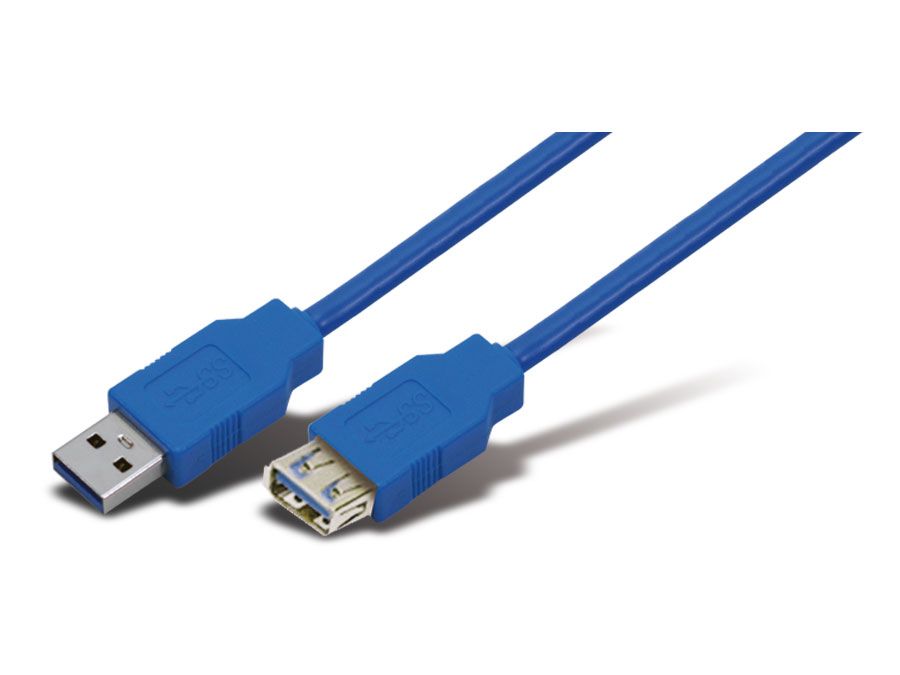 S-IMPULS USB3.0-Verlängerungskabel, 3 m, blau von S-IMPULS