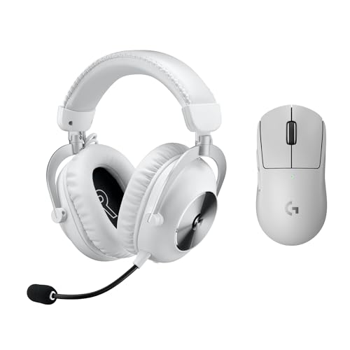 Logitech G PRO X SUPERLIGHT 2 LIGHTSPEED kabellose Gaming-Maus, USB-C-Aufladen, PC & Mac + PRO X 2 LIGHTSPEED kabelloses Gaming-Headset, Graphen-Lautsprecher 50 mm, für PC, PS5 - Weiß von Logitech G