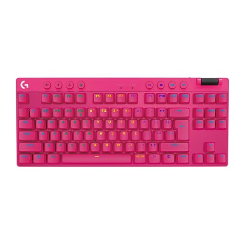 Logitech G PRO X TKL Lightspeed kabellose Gaming-Tastatur - FRA - Tactile, Rosa von Logitech G