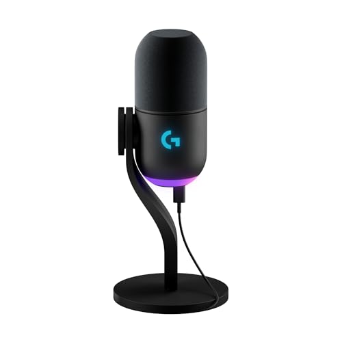 Logitech G Yeti GX dynamisches RGB-Gaming-Mikrofon mit LIGHTSYNC, USB-Mikrofon zum Streaming, Superniere, USB-Plug-and-Play für PC/Mac – Schwarz von Logitech G