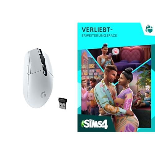 Logitech G305 Lightspeed kabellose Gaming-Maus mit Hero 12K DPI Sensor+ Die Sims 4 Verliebt-Erweiterungspack (EP 16) PCWin von Logitech G