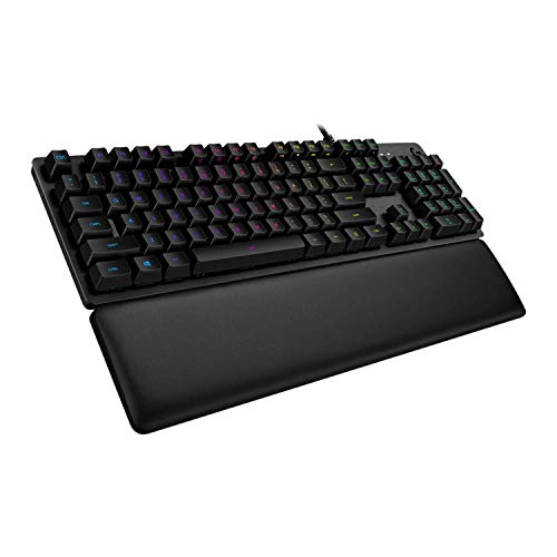 Logitech G513 mechanische Gaming-Tastatur, GX-Brown Taktile Switches, RGB-Beleuchtung, USB-Durchschleife, Handballenauflage mit Memory Foam, Aluminium-Gehäuse, Spanisches QWERTY-Layout - Schwarz von Logitech G