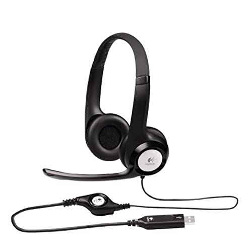 Logitech ClearChat Comfort USB Binaural Kopfhörer, Schwarz – Kopfhörer Audio (Binaural, Schwarz, mit Kabel, 20-20.000 Hz, 100-10.000 Hz, USB) von Logitech