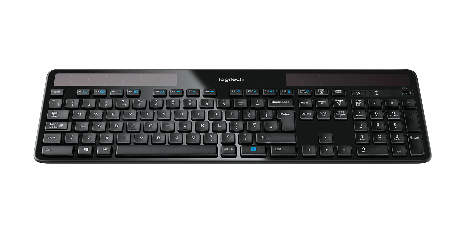 K750 Wireless Solar Keyboard Ultraschlanke Solartastatur - Grafit UK English (QWERTY) von Logitech