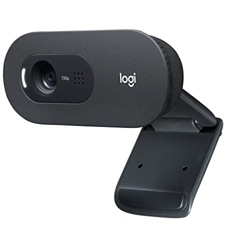 Logitech C505 HD Webcam, 720p externe USB Kamera für den Computer-Bildschirm mit Langstreckenmikrofon, Kompatibel mit PC und Mac - Schwarz von Logitech