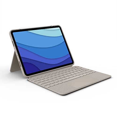 Logitech Combo Touch Tastatur-Case für iPad Pro 11 Zoll (1., 2., 3. und 4. Generation – 2018, 2020, 2021, 2022)Hintergrundbeleuchtung, überall klickbarem Trackpad, Deutsches QWERTZ-Layout - Sandfarbe von Logitech