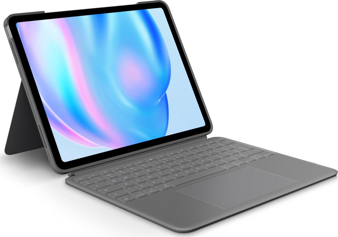 Logitech Combo Touch - Tastatur und Folioh�lle - mit Trackpad - hintergrundbeleuchtet - Apple Smart connector - QWERTY - US International - Oxford Gray - f�r Apple 11-inch iPad Pro, 12.9-inch iPad Pro (920-012618) von Logitech