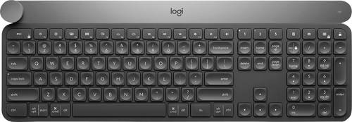 Logitech Craft Advanced USB, Funk, Bluetooth® Tastatur Deutsch, QWERTZ Schwarz Beleuchtet von Logitech