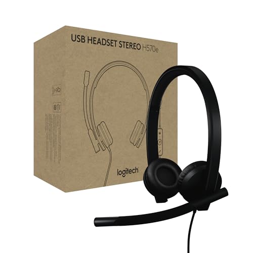 Logitech H570e Headset mit Mikrofon für PC und Mac, kabelgebundenes USB-A-Headset mit Stereo-Sound, Mikrofonen mit Geräuschunterdrückung, zertifiziert für Microsoft Teams, Schwarz von Logitech