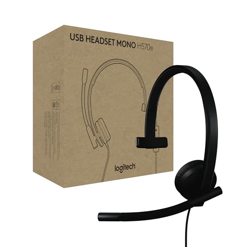 Logitech H570e USB-Headset mit Mikrofon für PC und Mac, kabelgebundenes USB-A-Headset mit Mono-Sound, Mikrofonen mit Geräuschunterdrückung, zertifiziert für Microsoft Teams, Schwarz von Logitech