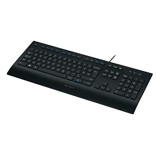 Logitech K280e Pro Kabelgebundene Business Tastatur für Windows, Linux und Chrome, USB-Anschluss, Handballenauflage, Spritzwassergeschützt, PC/Laptop, Italienisches QWERTY-Layout - Schwarz von Logitech