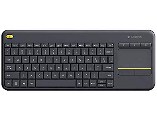 Logitech K400 Plus Kabellose Touch-TV-Tastatur mit integriertem Touchpad, Belgisches AZERTY-Layout - Schwarz von Logitech