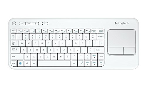 Logitech K400 Plus Kabellose Touch-TV-Tastatur mit integriertem Touchpad, US QWERTY-Layout - Weiß von Logitech