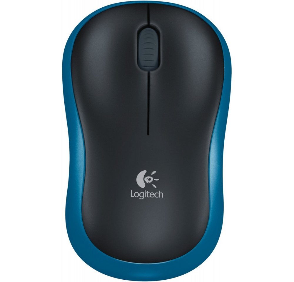 Logitech Logitech M185 kabellose Maus schwarz/blau Maus (Kabellos, Einfach zu bedienende Maus) von Logitech