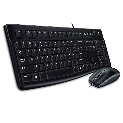 Logitech MK120 Kabelgebundenes Tastatur-Maus-Set, Optische Maus, USB-Anschluss, PC/Laptop, Russisches Layout - Schwarz von Logitech