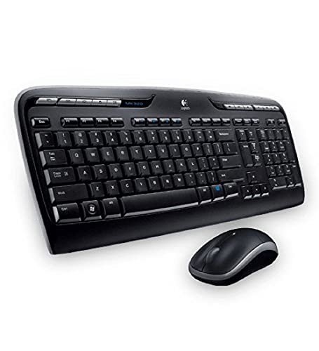 Logitech MK330 Kabelloses Tastatur-Maus-Set, 2.4 GHz Verbindung via Unifying USB-Empfänger, 4 programmierbare G-Tasten, 12 bis 24-Monate Batterielaufzeit, PC/Laptop, Griechisches-Layout - Schwarz von Logitech