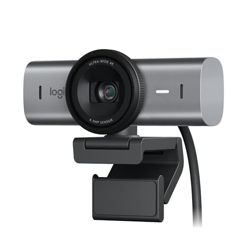 Logitech MX Brio Ultra HD 4K Collaboration and Streaming Webcam, 1080p at 60 FPS, Dual Noise Reducing Mics, Show Mode, USB-C, Webcam Cover, Works with Microsoft Teams, Zoom, Google Meet, Graphit von Logitech