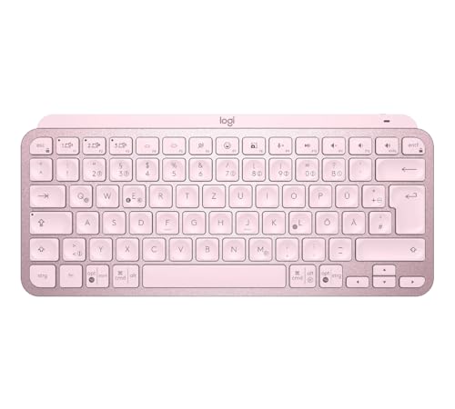 Logitech MX Keys Mini kabellose Bluetooth-Tastatur, für Windows, macOS, iPadOS, Android oder Chrome OS, PC, Mac, Laptop, Smartphone, Tablet, Deutsch QWERTZ-Layout - rosa [Bulk] von Logitech