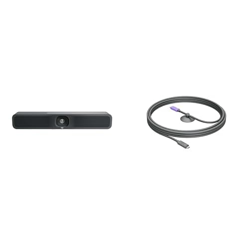 Logitech MeetUp 2 All-in-One USB Conference Room Camera, Compact Video Bar, Active USB Cable | Single-Cable BYOD Connection with MeetUp 2, TV Mount for Video Conference System MeetUpTV von Logitech