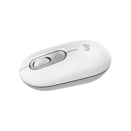 Logitech POP Mouse, kompakte und mobile kabellose Bluetooth-Maus mit programmierbaren Tasten und leisen Klicks, Easy-Switch für einfaches Umschalten bis zu 3 Geräten, Notebook, Tablet, PC – Grauweiß von Logitech