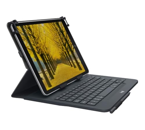 Logitech Universal Folio | Tablet Case - für 9 bis 10 Zoll Tablets | Kabelloser Bluetooth Tastatur | für Apple - Android - Windows | in Italienisch QWERTY-Layout - schwarz [Bulk] von Logitech