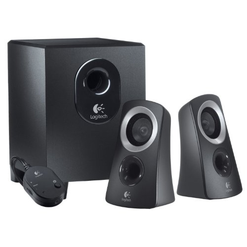 Logitech Z313 2.1 Lautsprecher-System mit Subwoofer, 50 Watt Spitzenleistung, 3,5 mm Eingang, Kopfhörerbuchse, Bedienelemente am Steuergerät, UK Stecker, PC/TV/Tablet/Handy - Schwarz von Logitech