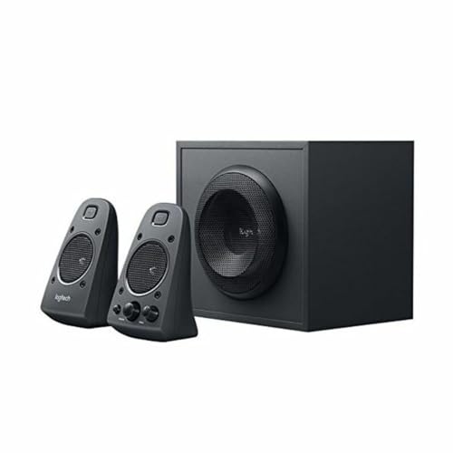 Logitech Z625 2.1 Lautsprecher-System mit Subwoofer, THX-zertifiziert, 400 Watt Spitzenleistung, 3.5 mm Eingang, Cinch- & Optischer Eingang, EU Stecker, PC/TV/Tablet/PS4/Xbox/Wii - Schwarz von Logitech