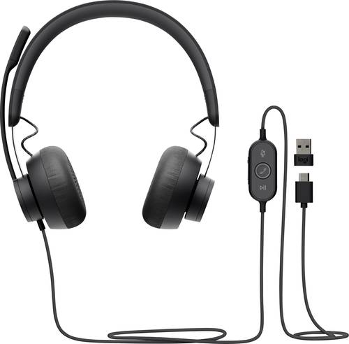 Logitech Zone 750 Computer On Ear Headset kabelgebunden Graphit Mikrofon-Rauschunterdrückung Lautst von Logitech