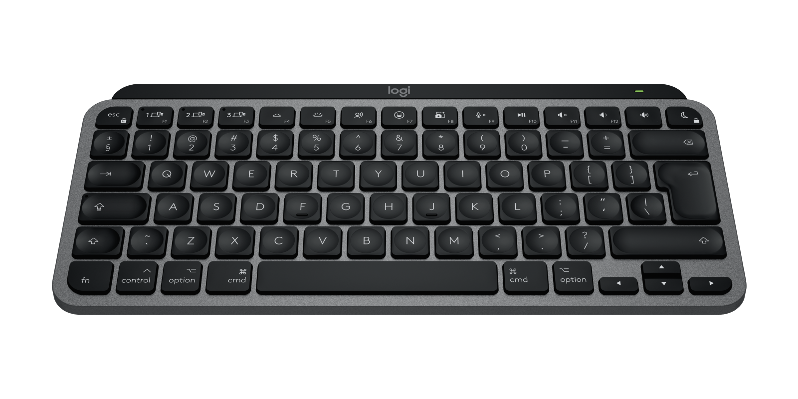 MX Keys Mini for Mac Minimalistische kabellose Tastatur mit Tastenbeleuchtung - Space Gray US International (Qwerty) von Logitech