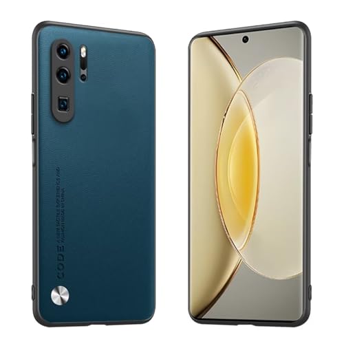 Longstong Handyhülle Passend für Huawei P30 Pro / P30 Pro New Edition (6.47"), Code-Serie Metall-Leder Hülle Schutzhülle - Saphir von Longstong