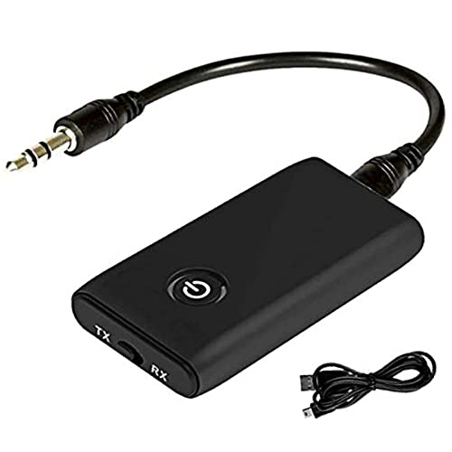 Bluetooth Adapter 2 in 1, Bluetooth Adapter Audio 5.0 Transmitter Empfänger mit 3,5mm Audio Kabe für TV/PC/Stereoanlage/ MP3/ MP4,2 in 1 Wireless Sender Empfänger von Lonnalee