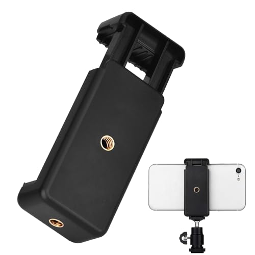 Universal Halterung Stativ Adapter Handy für Phone, Handy Stativ Halterung, Handyhalterung für Stativ Stativhandyhalterung 1/4 Zoll Schraubenloch Verstellbarer Clip (55 mm bis 95 mm Breite) von Loovisse