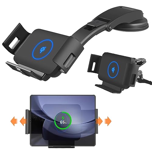 Handyhalterung Auto mit Ladefunktion für Galaxy Z Fold 5 4 3, Magnet Handyhalterung Auto Lüftung/Saugnapf, Kompatibel mit Samsung S24/S23/Ultra/Plus, für iPhone16/15/14 Pro Max Plus von Lopnord